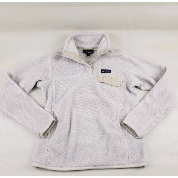 Patagonia Synchilla Snap T Fleece Pullover Womens Medium White Outdoor Jacket - Picture 2 of 12
